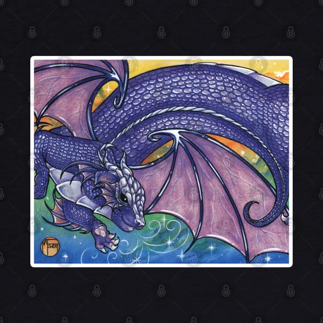 Purple Dragon Ferret - White Outlined Version by Nat Ewert Art